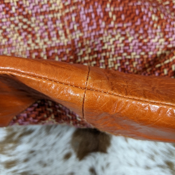 Jana Feifer Orange Pink Tweed Hobo Shoulder Bag - Picture 7 of 12
